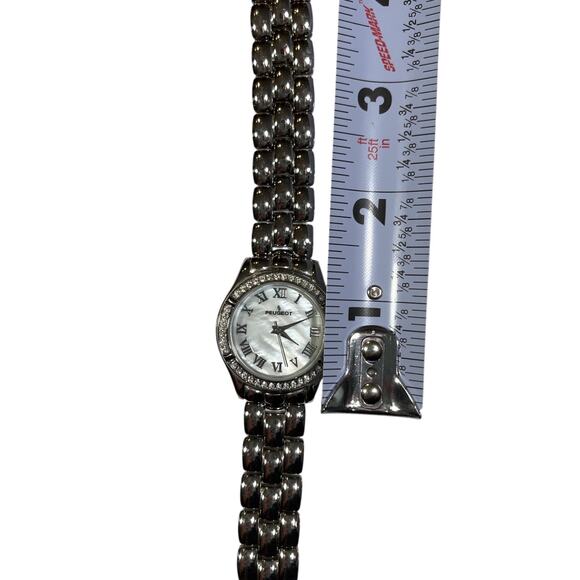 Peugeot Women\'s Analog Display Quartz Watch Silver Tone Crystal Round - Works main image 6